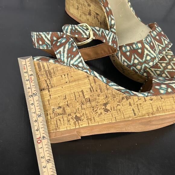 Christian Siriano Cork Platform Wedges Southwest Open Toe Size 7 - Picture 9 of 10